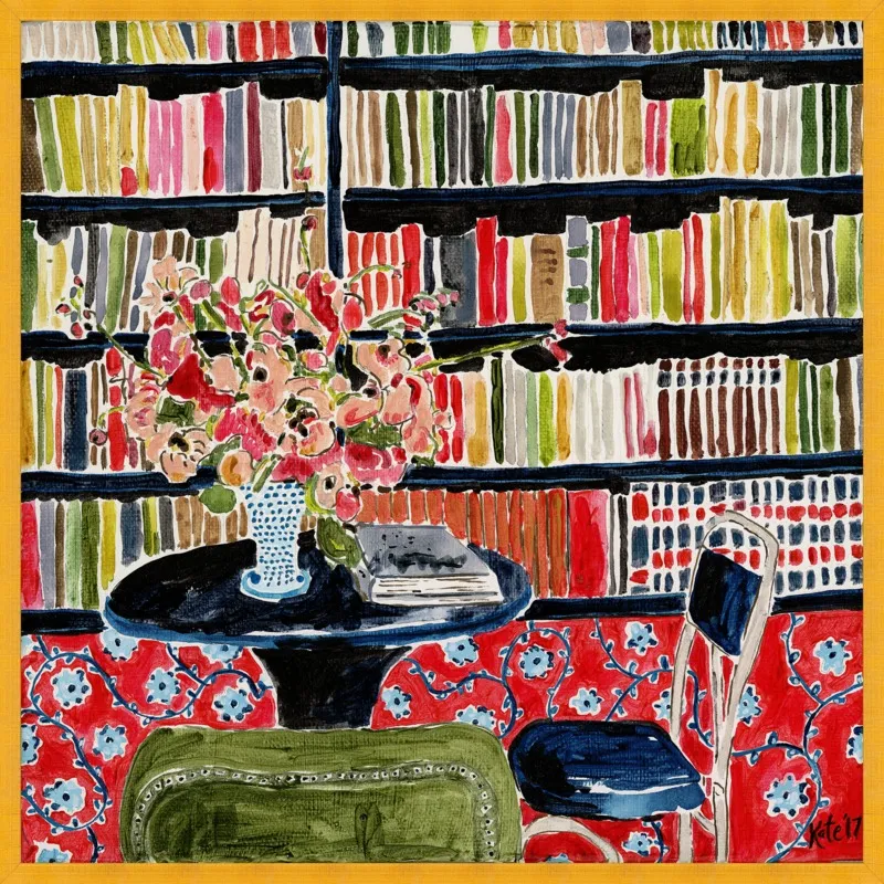 Books with Flowers by Kate Lewis for Artfully Walls