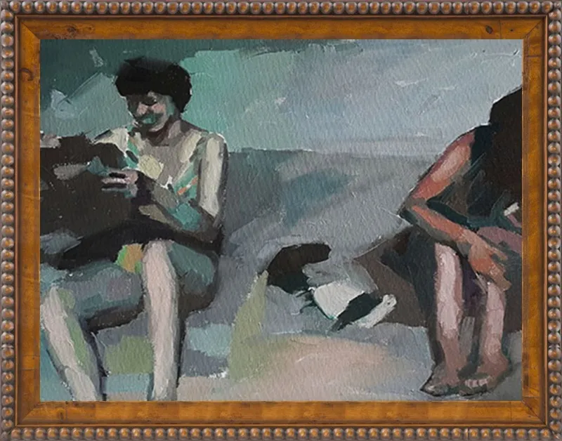 Girls at the beach by Mary Sinner for Artfully Walls
