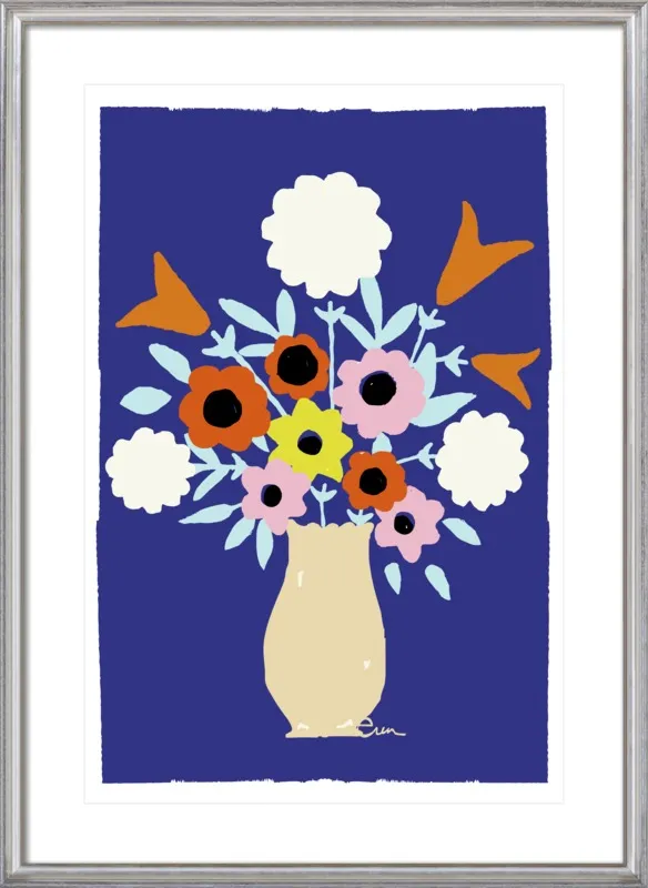 Spring Floral Blue by Erin Flett for Artfully Walls
