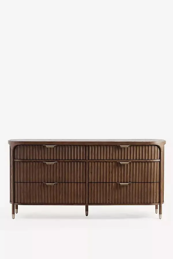 The Isla Fluted-Wood Six-Drawer Dresser