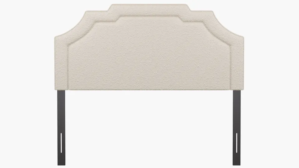 Art Deco Headboard, Snow Boucle, Queen