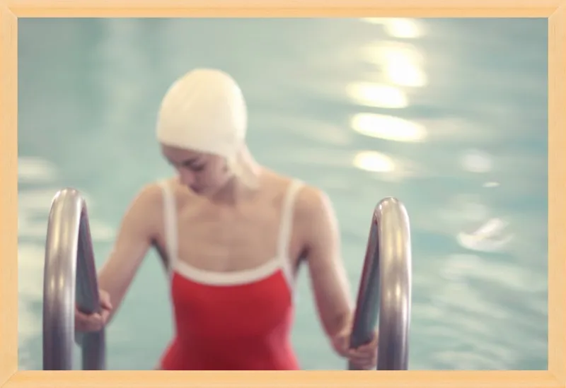 Swimmer in a Red Suit by Lucy Snowe for Artfully Walls