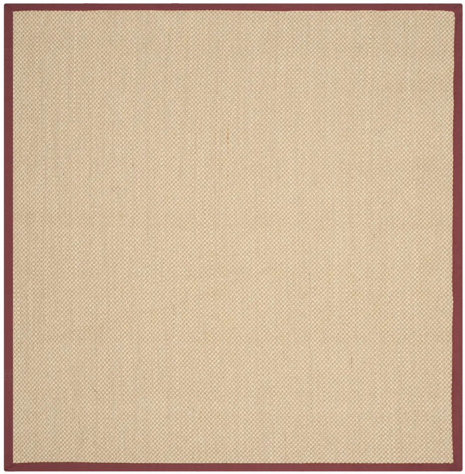 Arlo Home Woven Area Rug, NF141D, Maize/Burgundy,  6' X 6' Square