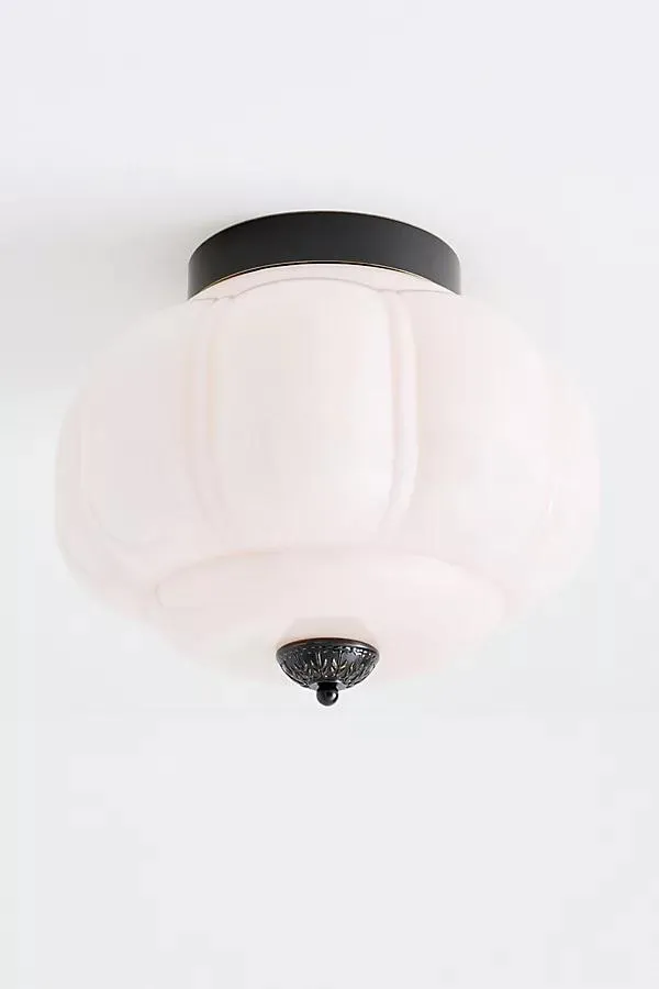 The Eloise Scallop Milk Glass Flush Mount Ceiling Light