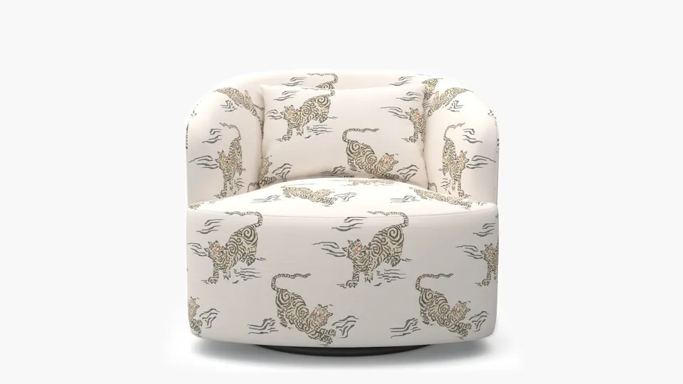Deco Swivel Chair, Canvas Tigresse
