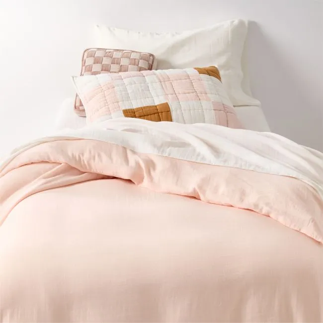Supersoft Pale Pink Gauze Kids Twin Duvet Cover