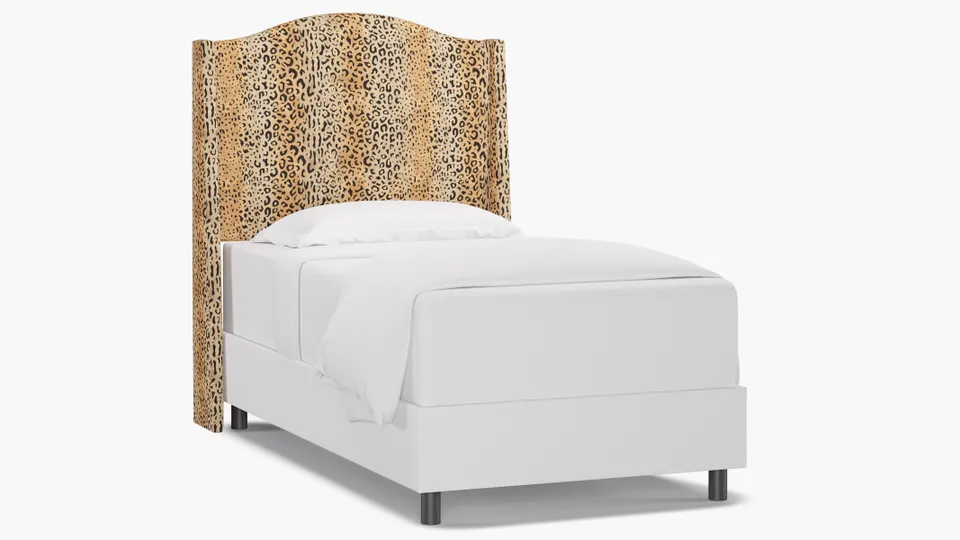 Classic Wingback Headboard, Leopard, Twin
