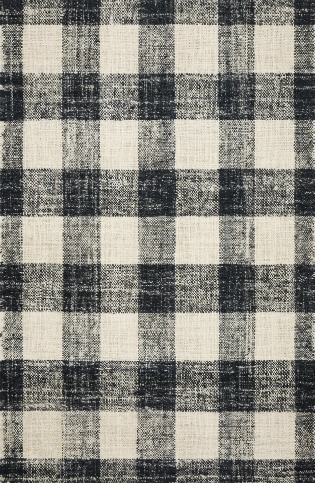 Magnolia Home by Joanna Gaines x Loloi Crew CRE-02 Black / Natural 18" x 18" Sample