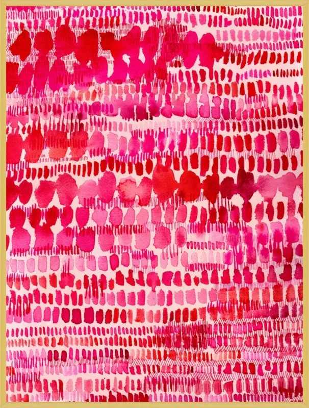 Pink and Red Watercolor Patterns Wall Art  by Paula Mills for Artfully Walls