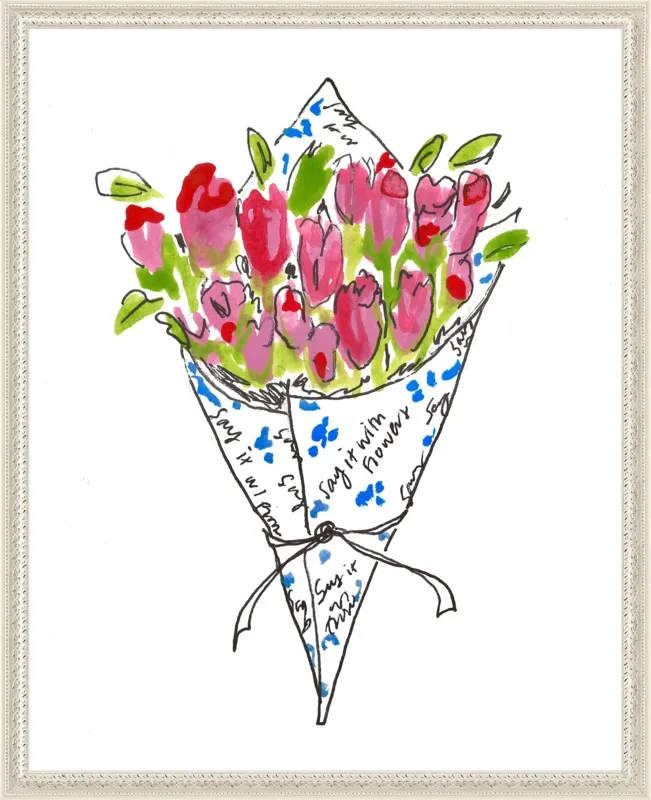 Bodega Flowers in Blue and Pink by Larsen McDowell for Artfully Walls