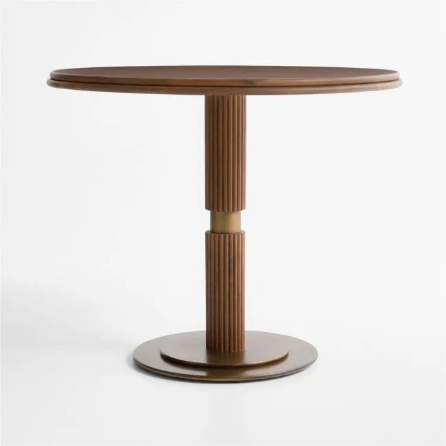Chelsea 36" Walnut Wood Round Bistro Dining Table