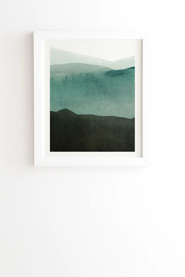 Valleys Deep Mountains High by Iris Lehnhardt - Framed Wall Art Basic White 30" x 30"