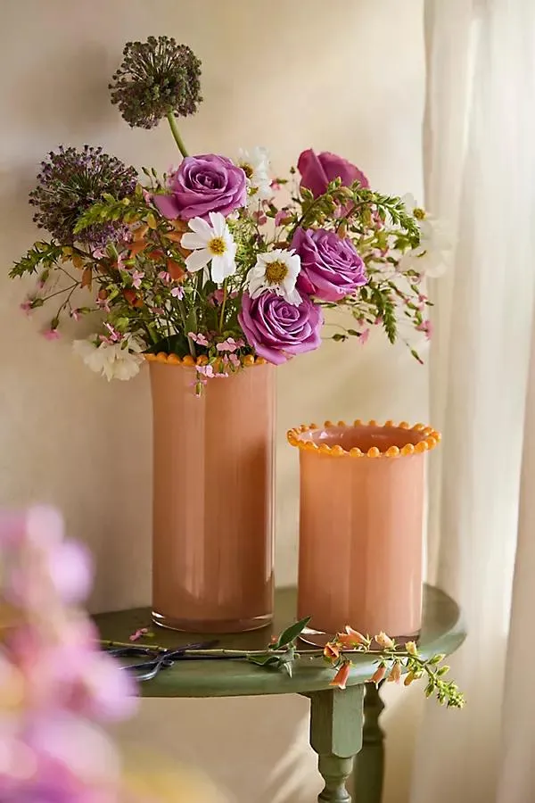 Dotted Rim Glass Vase