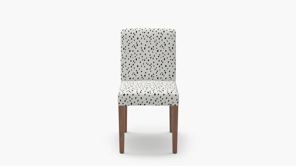 Signature Dining Chair, Black Dalmatian, Walnut Square Tapered Leg