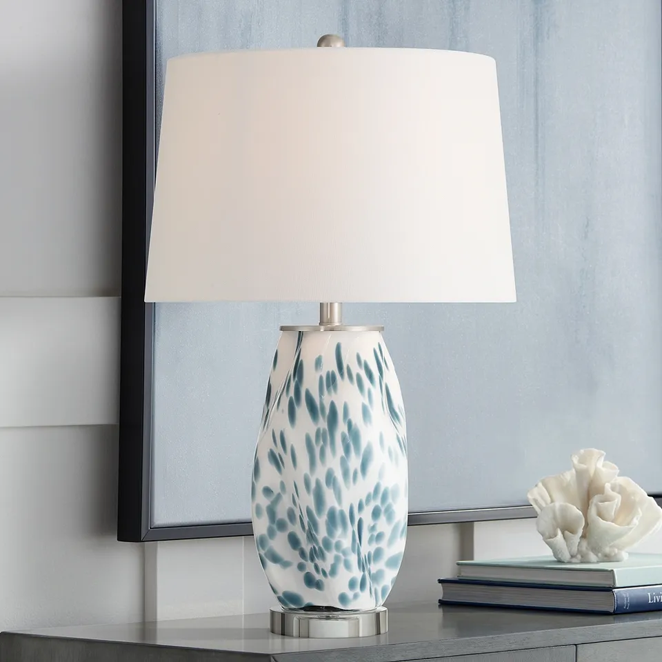 Chelsea 25" High White and Blue Nightlight Table Lamp