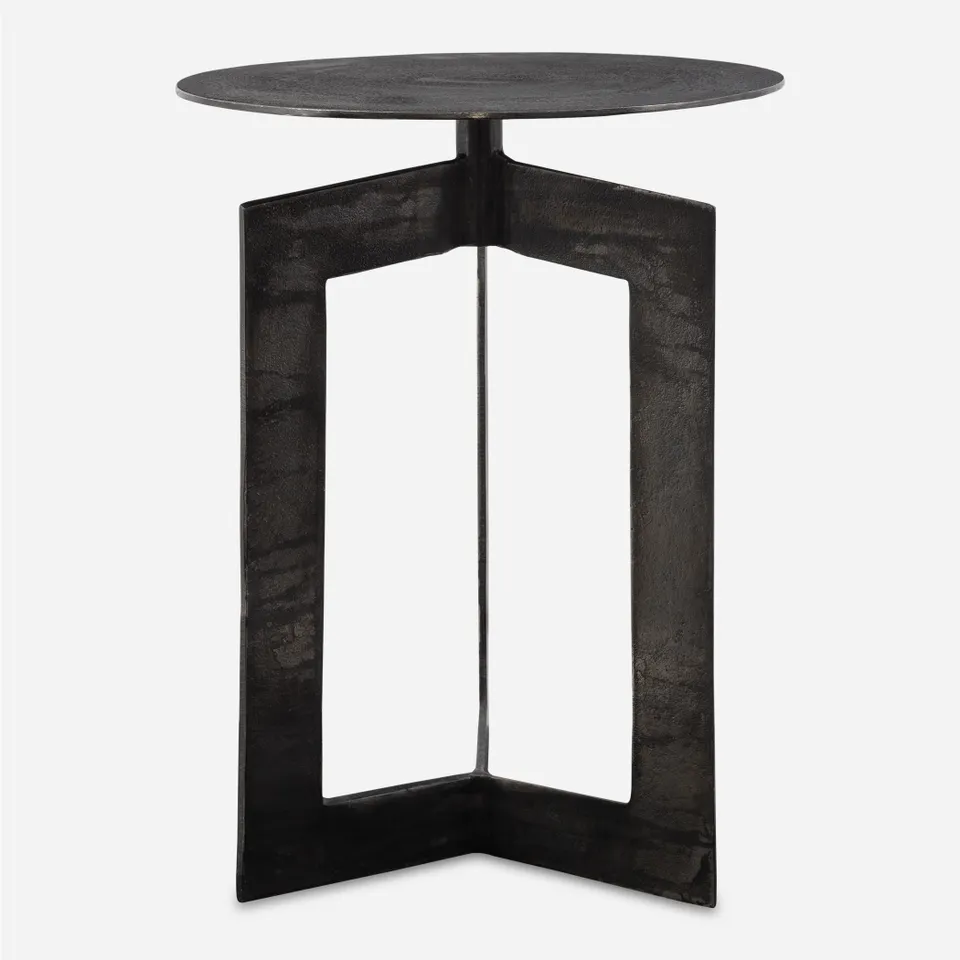 Deltoid Gunmetal Accent Table
