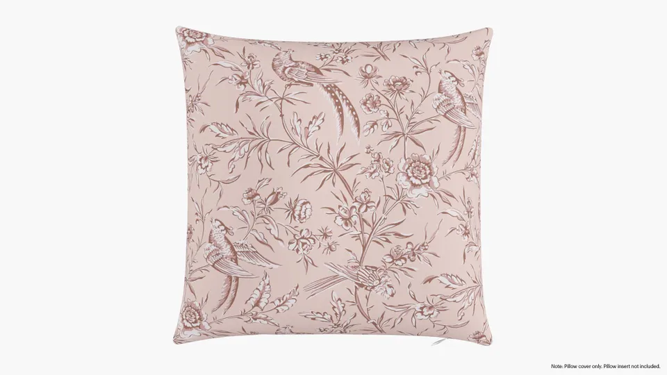 Throw Pillow Cover 20", Blush Aviary, 20" x 20"
