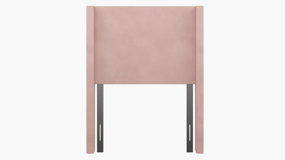 Modern Wingback Headboard, Blush Classic Velvet, Twin