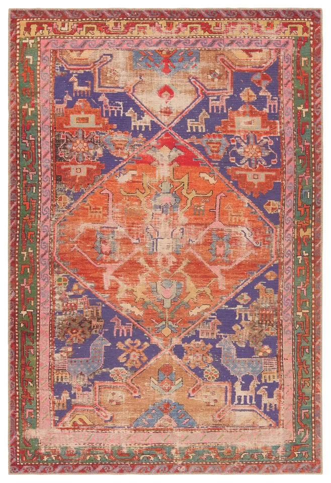 Vibe by Sancho Medallion Orange/Purple Runner Rug (3'X8')