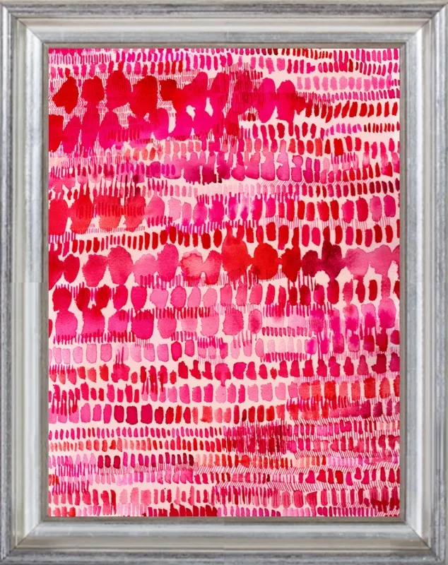 Pink and Red Watercolor Patterns Wall Art  by Paula Mills for Artfully Walls
