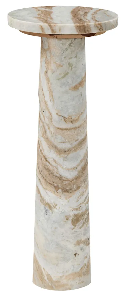 Safavieh Couture Doxander Marble Tall Drink Table, White / Brown