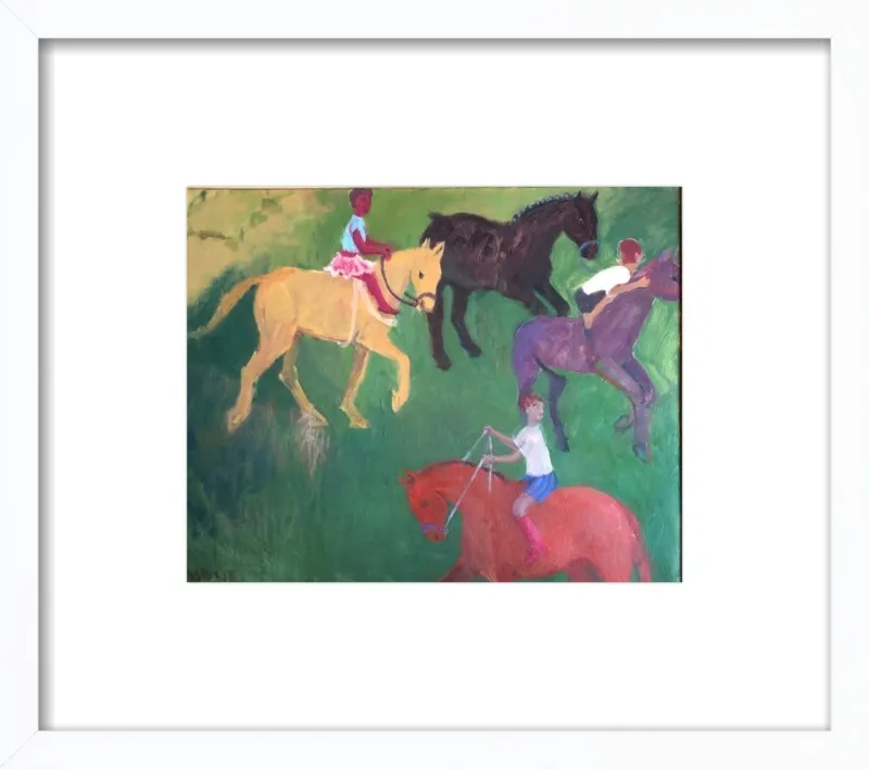 Four Horses, Three Riders by Megan Williamson for Artfully Walls