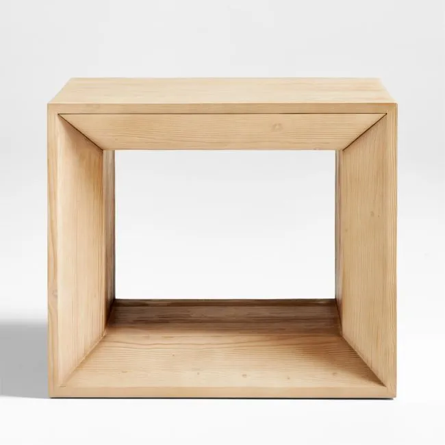 Vernon Natural Wood 26" Rectangular Storage End Table