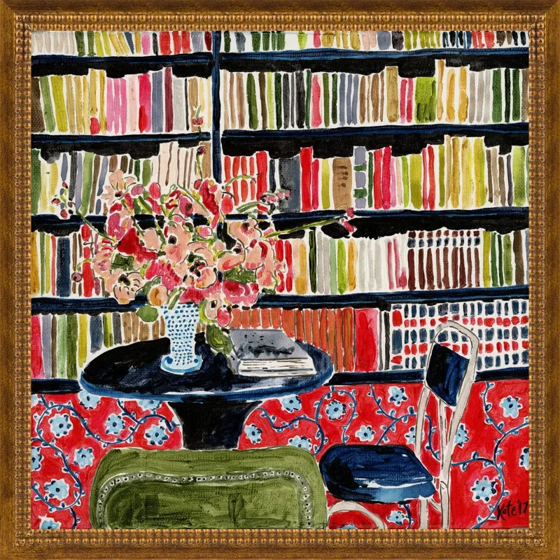 Books with Flowers by Kate Lewis for Artfully Walls