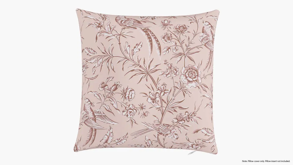 Throw Pillow Cover 16", Blush Aviary, 16" x 16"
