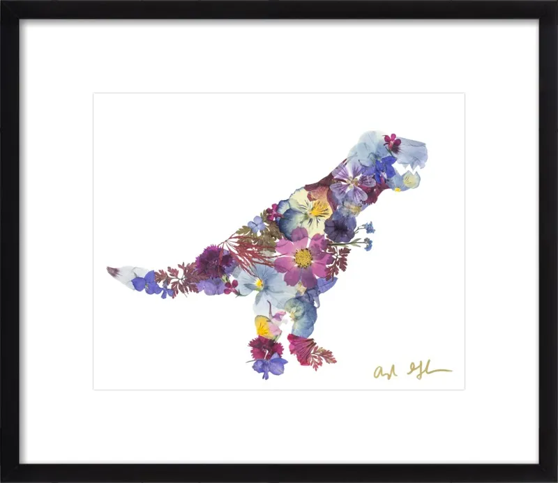 Pressed Flower T-Rex by Ayla Graham for Artfully Walls