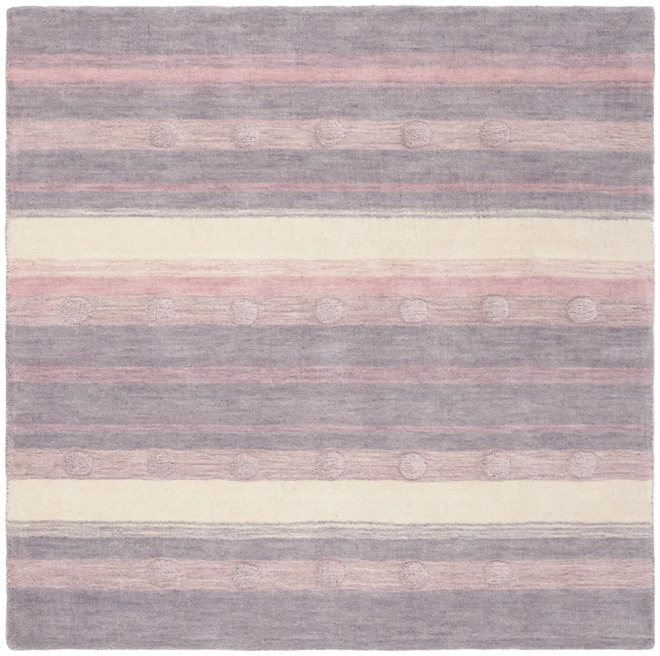 Arlo Home Hand Loomed Area Rug, SFK801V, Light Purple/Ivory,  5' X 5' Square