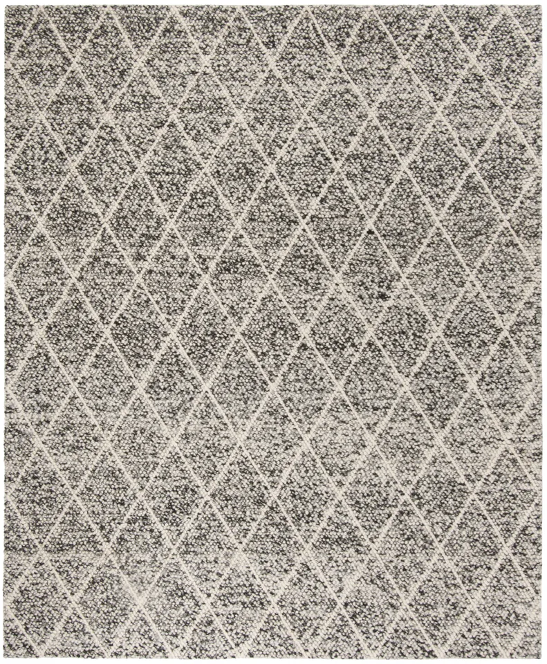 Arlo Home Hand Woven Area Rug, NAT712C, Ivory/Black,  8' X 10'