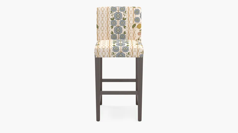 Signature Dining Bar Stool, Colonial Blue Floriline