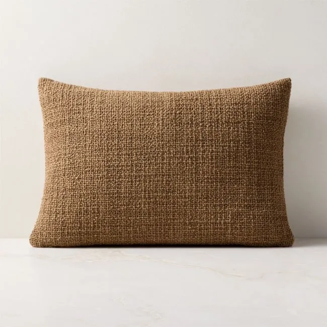 Marco Green Woven Italian Wool Throw Pillow with Feather-Down Insert 20"x20"