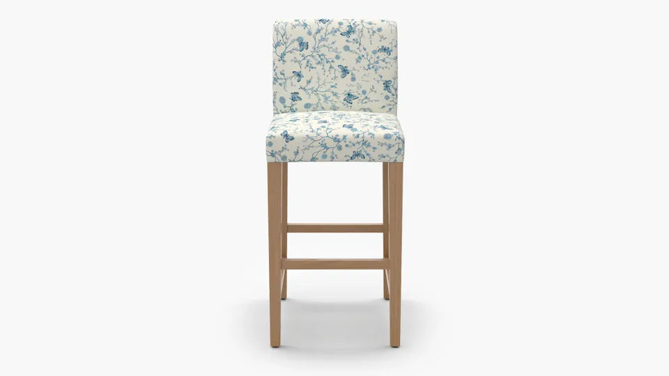 Signature Dining Bar Stool, Delft Mariposa, Natural Square Tapered Leg