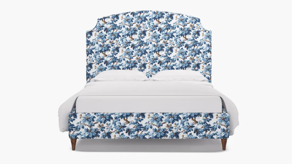 Cove Bed, Delft Woodland, Walnut Decorative Tapered Leg, Full