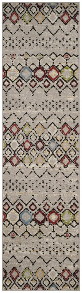 Arlo Home Woven Area Rug, AMS108G, Light Grey/Multi,  2' 3" X 8'