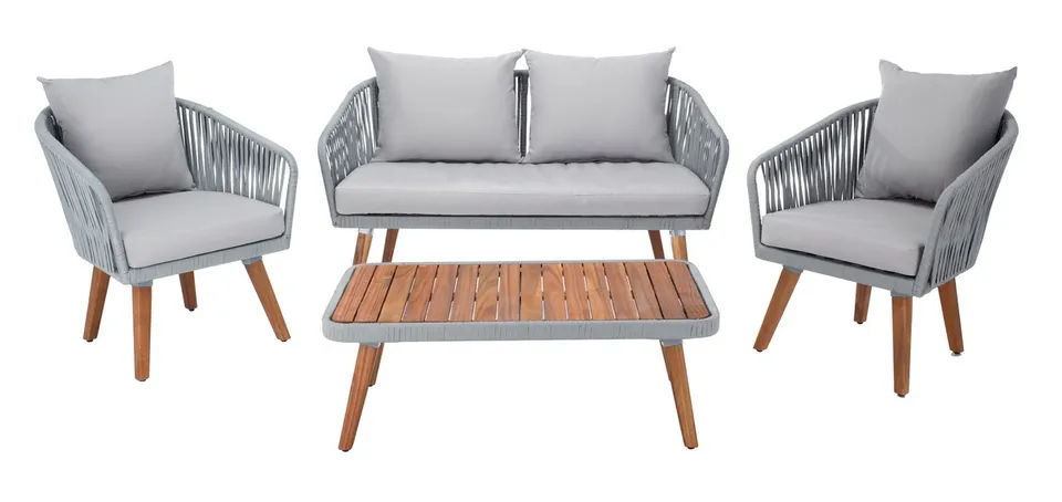 Ransin 4 Piece Living Set - Gray/Gray
