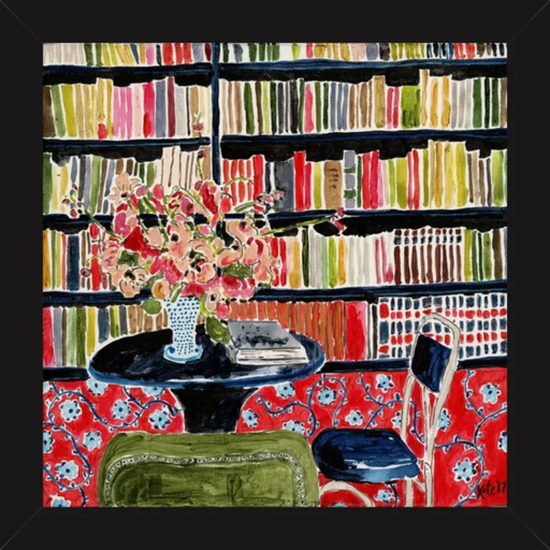 Books with Flowers by Kate Lewis for Artfully Walls