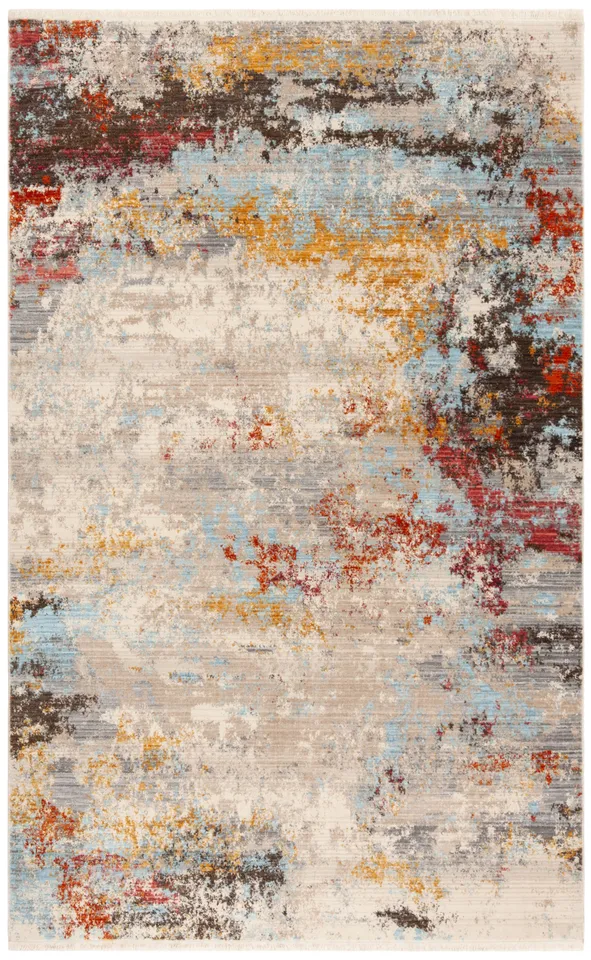 Arlo Home Woven Area Rug, VTP419C, Grey/Multi,  6' X 9'