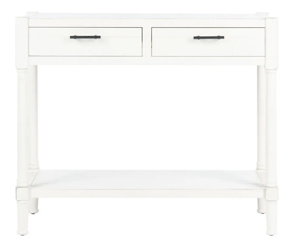 Filbert 2 Drawer Console Table - Distressed White