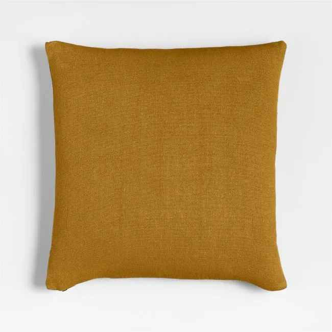 Relaxed Linen 20"x20" Moroccan Ocher Layering Throw Pillow with Down-Alternative Insert