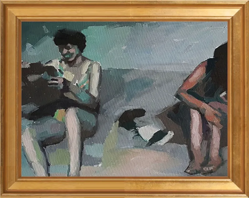 Girls at the beach by Mary Sinner for Artfully Walls