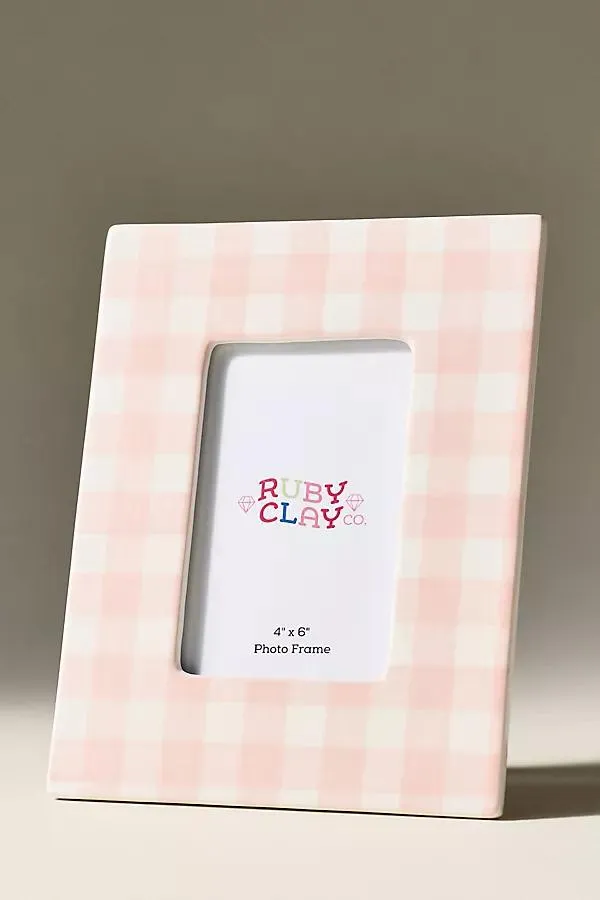 Ruby Clay Ceramic Gingham Frame