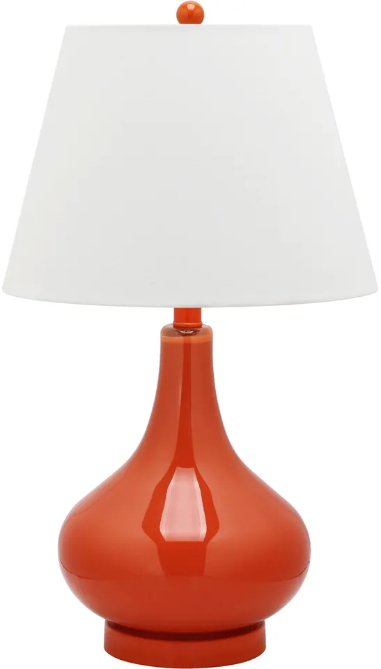 Amy 24-Inch High Gourd Glass Table Lamp - Blood Orange