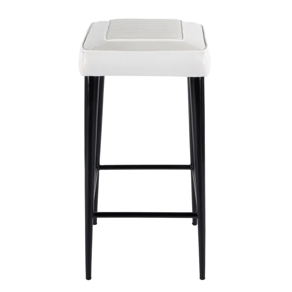 Maxwell White Leather Bar Stool