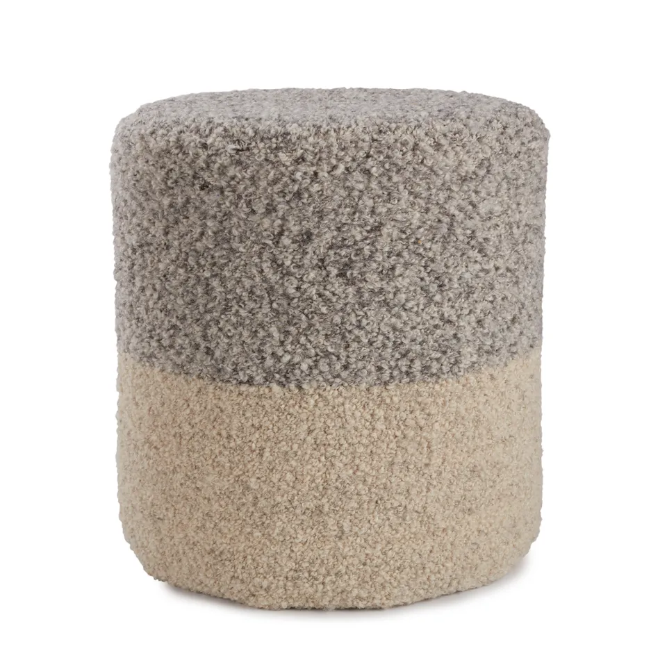Micco Ombre Light Gray/ Cream Cylinder Pouf