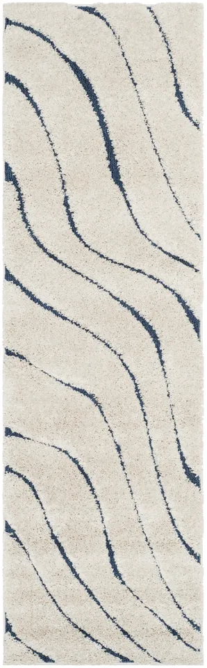 Arlo Home Woven Area Rug, SG472-1165, Cream/Blue,  2' 3" X 7'