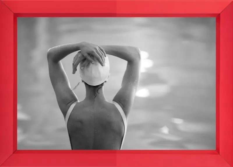 Woman Swimmer in a White Cap by Lucy Snowe for Artfully Walls