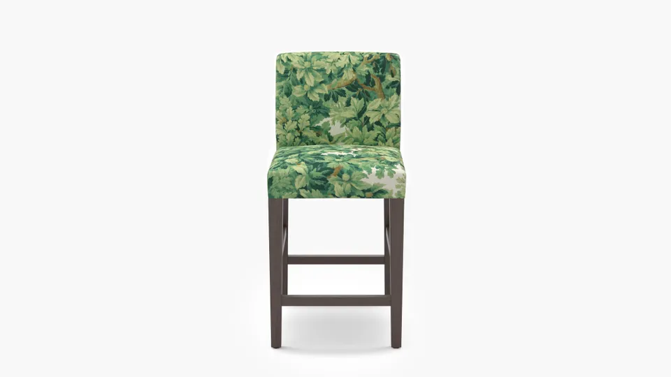 Signature Dining Counter Stool, Verdure Bois De Chene, Espresso Square Tapered Leg